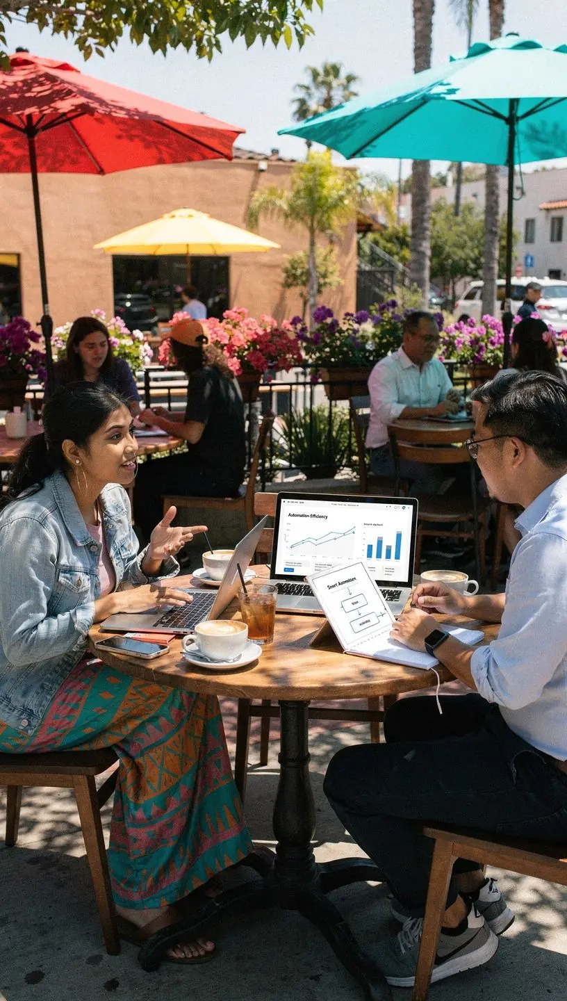 Diagram showing step-by-step process of reducing manual tasks through smart automation tools for Canadian businesses.